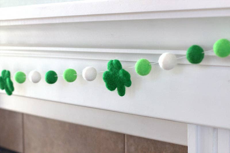 St Patrick's Day Shamrock Felt Garland