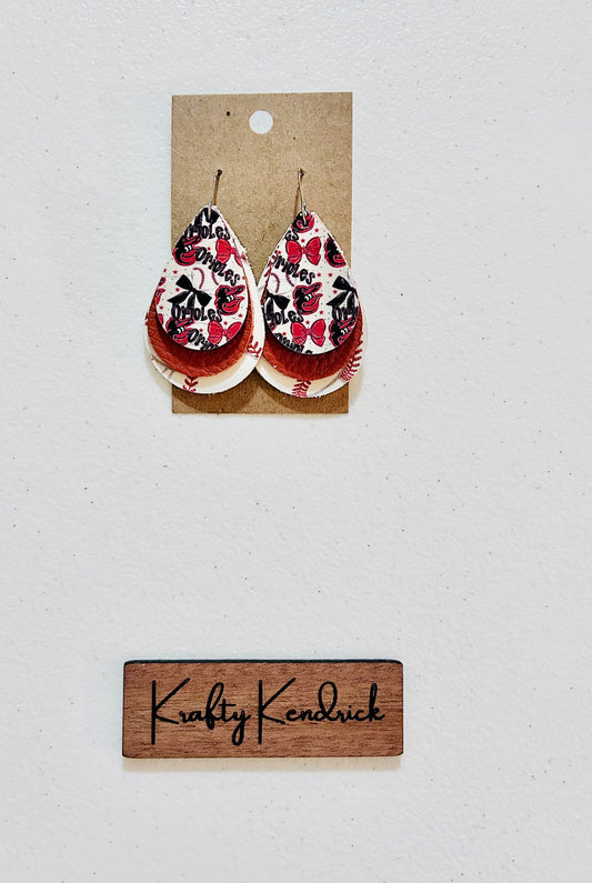 Orioles Baseball Dangle Earring
