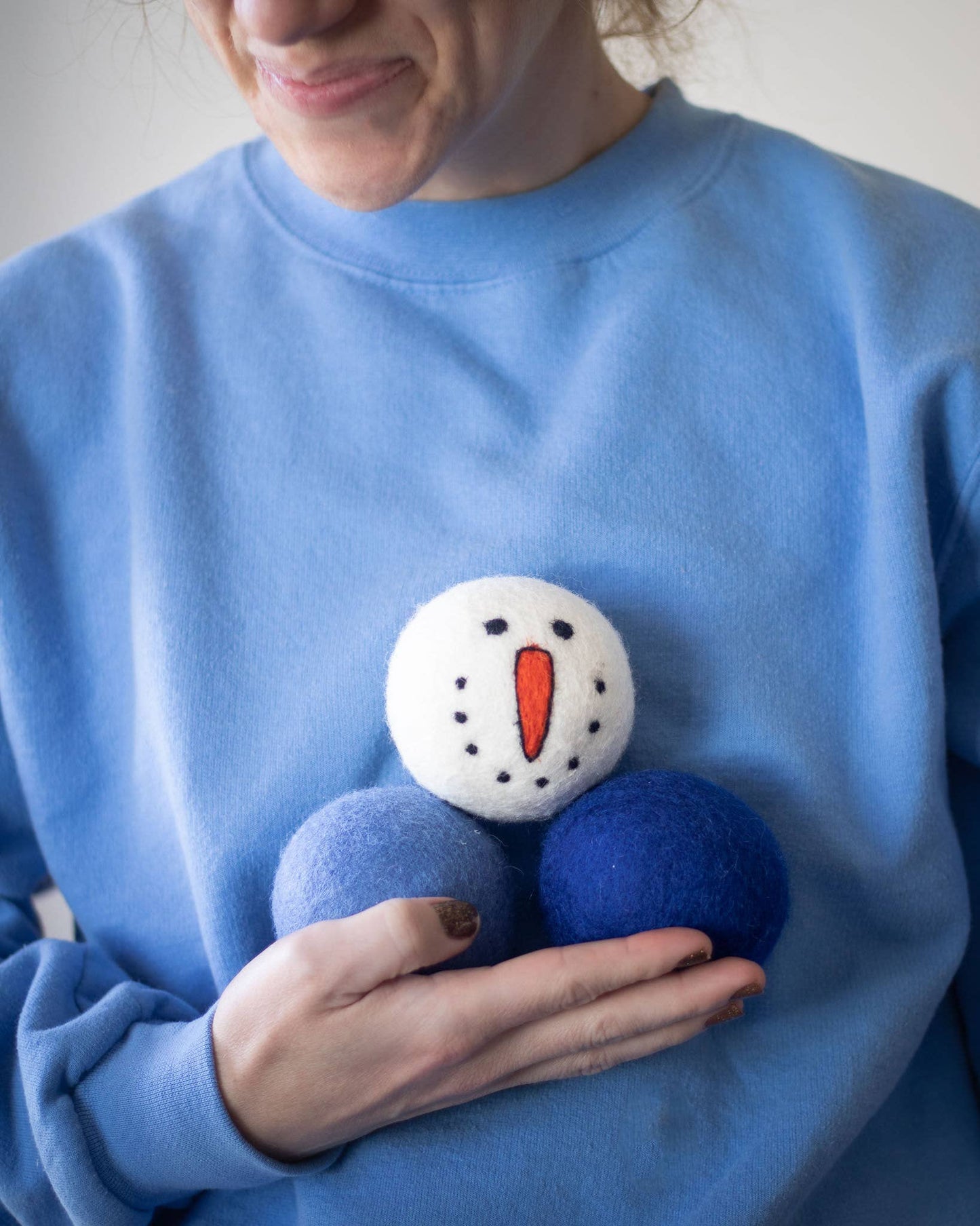 Vintage Holidays Eco Wool Dryer Balls - Snowman BLUE