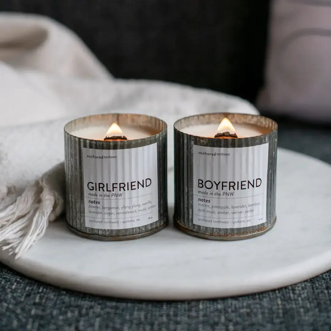 Coastal Cottage Rustic Vintage Wood Wick Candle