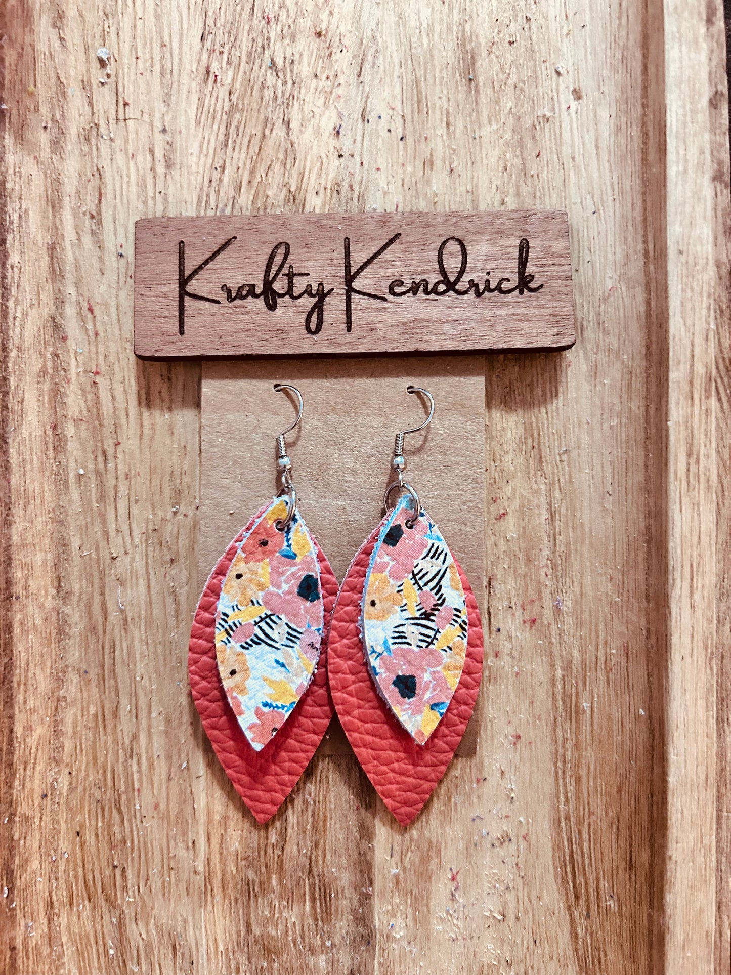 Coral summertime earrings