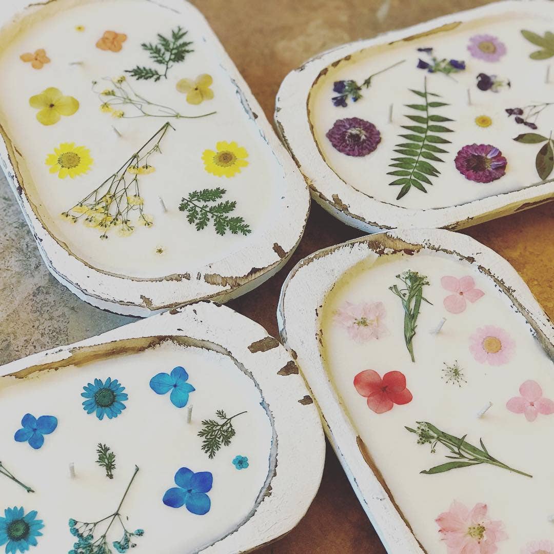 Dough Bowl Soy Candle - "FLOWERS"