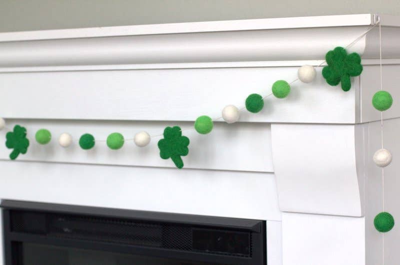 St Patrick's Day Shamrock Felt Garland