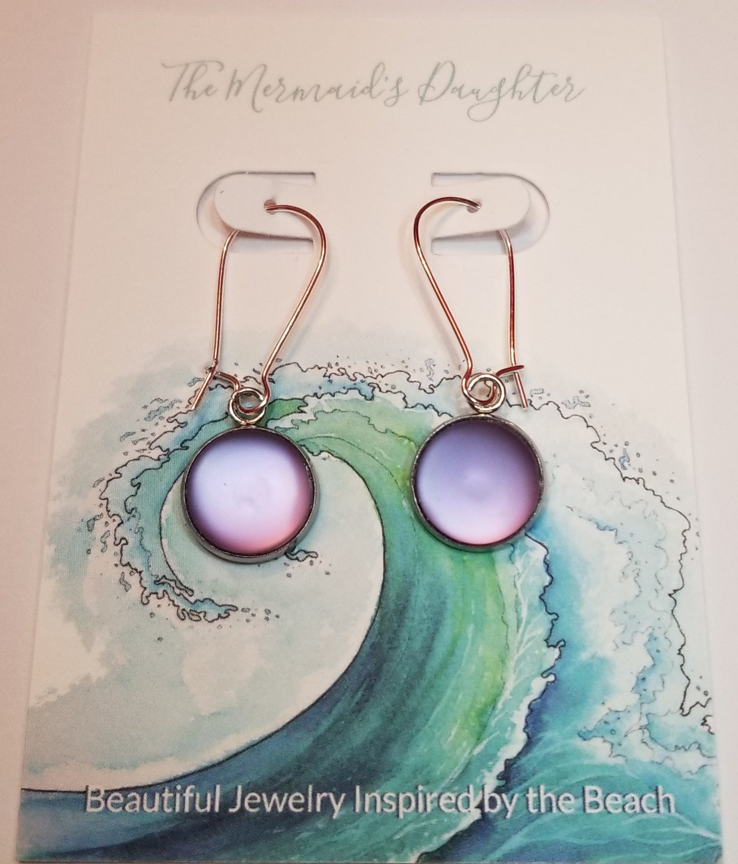 Bezel set sea glass earrings