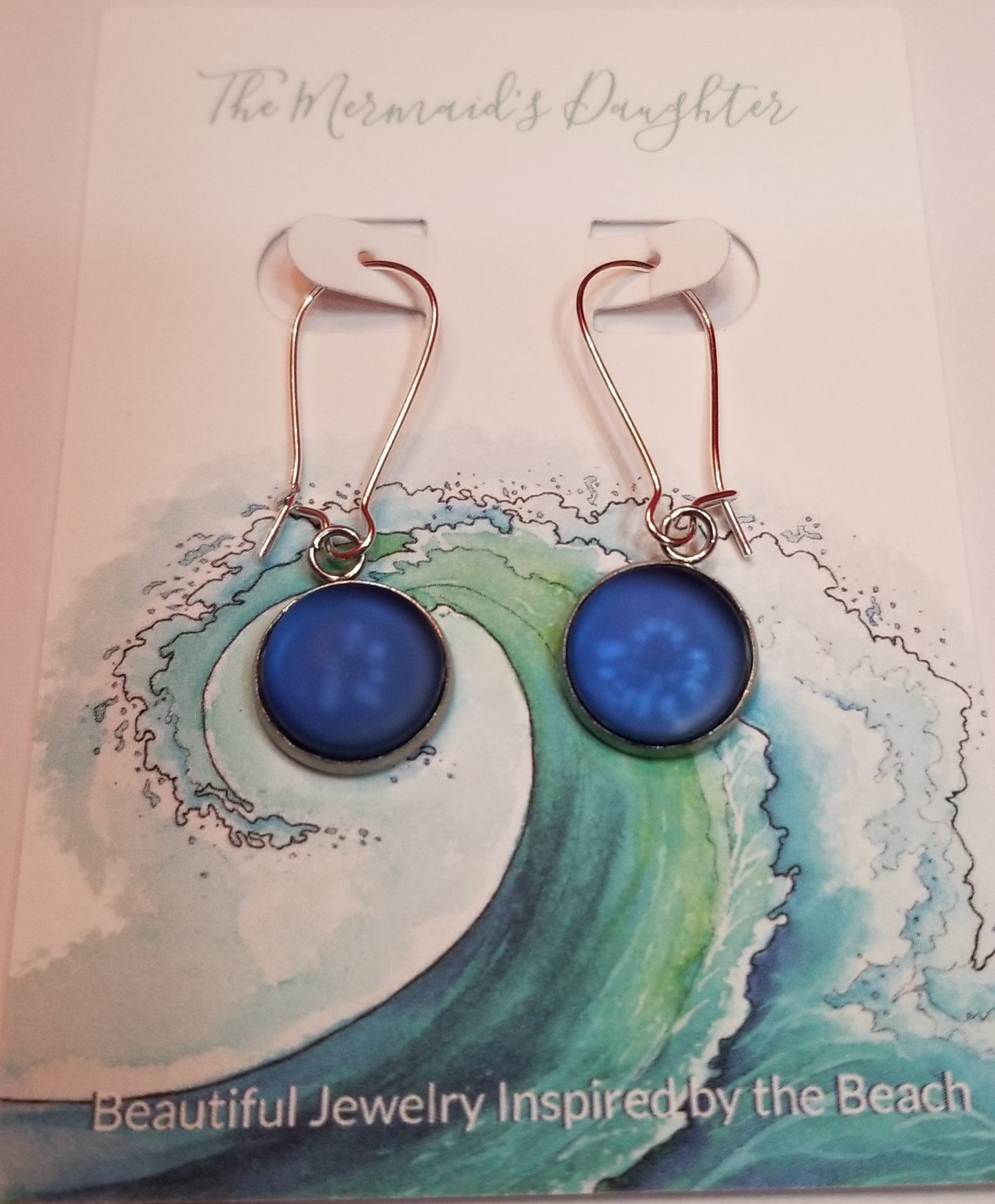 Bezel set sea glass earrings