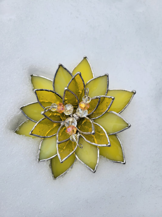 yellow stained glass flower