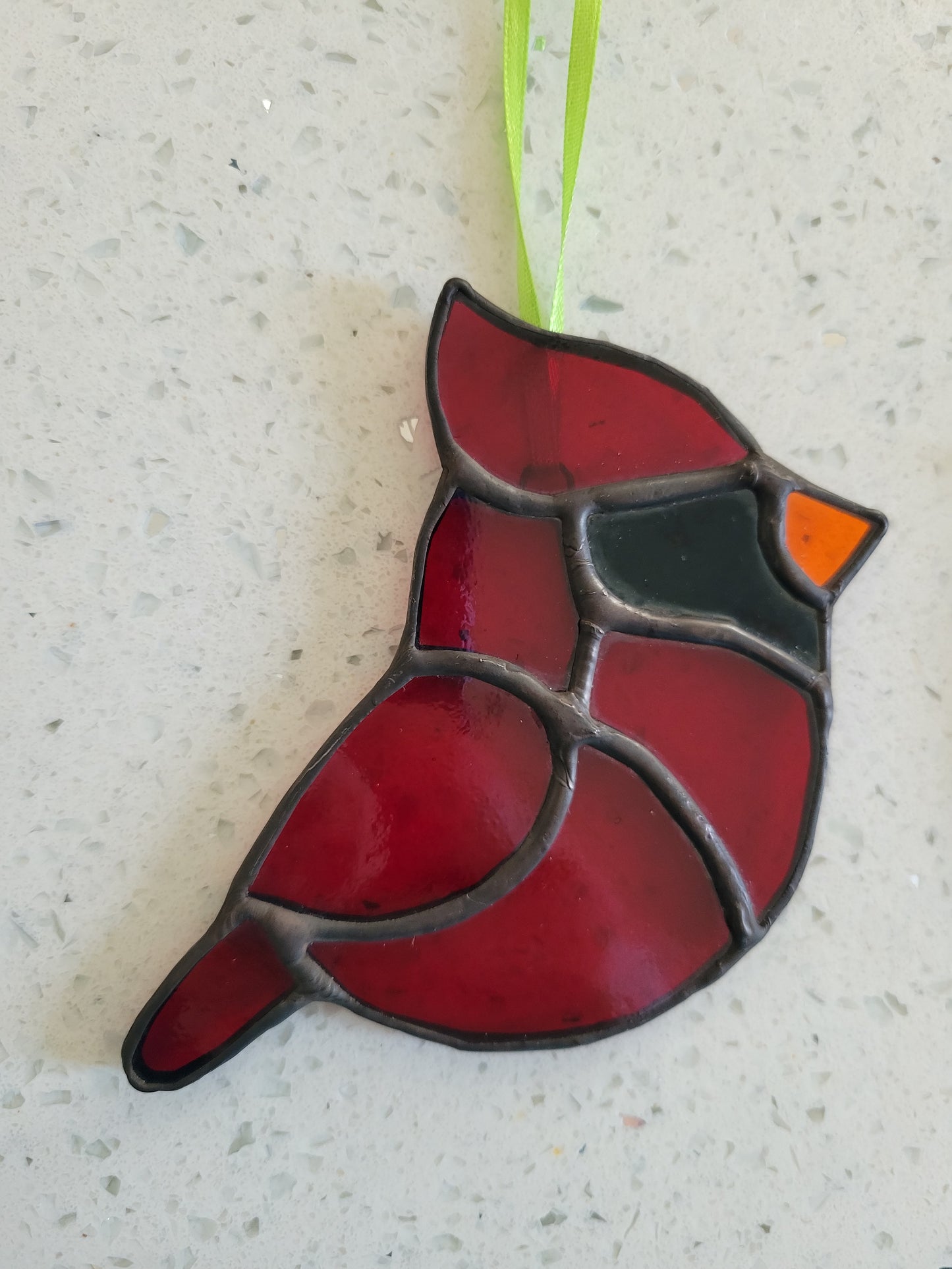 stained glass cardinal