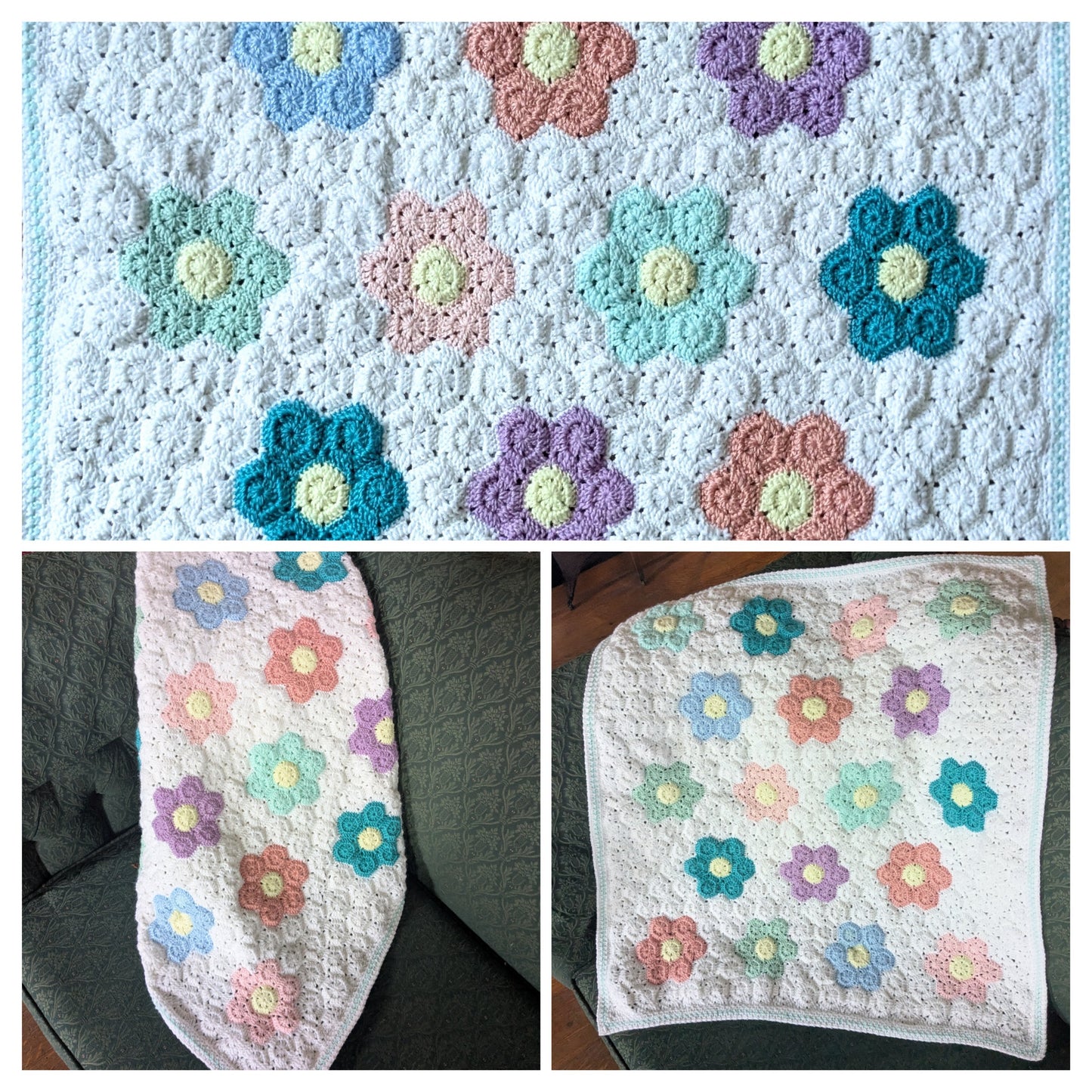 Crochet stroller blanket