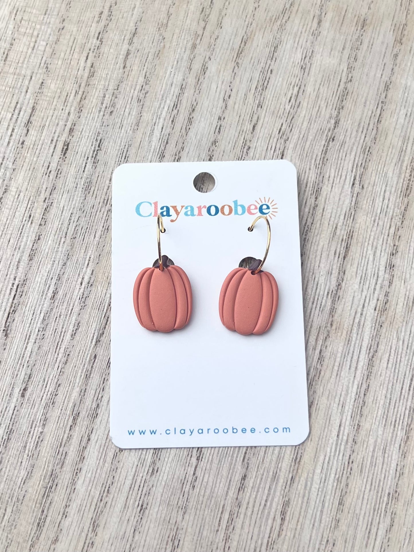 Long Pumpkin Hoop Earrings