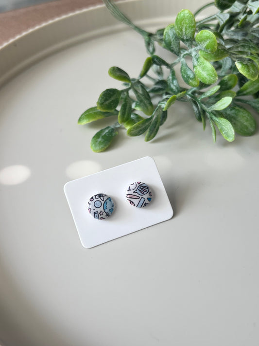 Globe & Convo Bubble, School Design, Circle Stud, Glossy