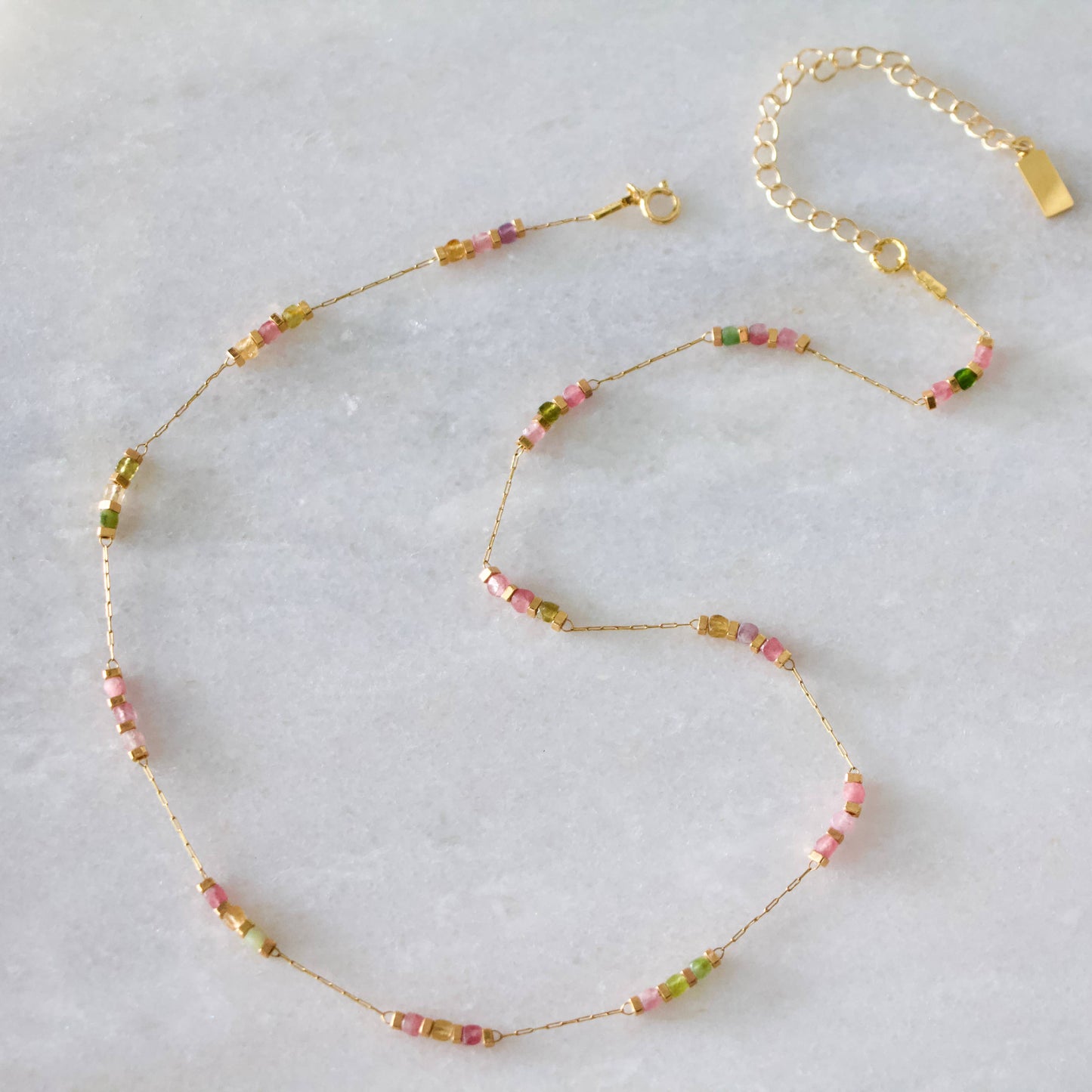 Square Stone Beaded Chain - Apatite, Amazonite, Labradorite,