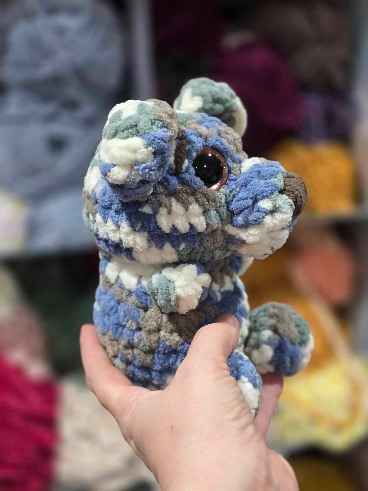 Sitting Bear, Crocheted Toy