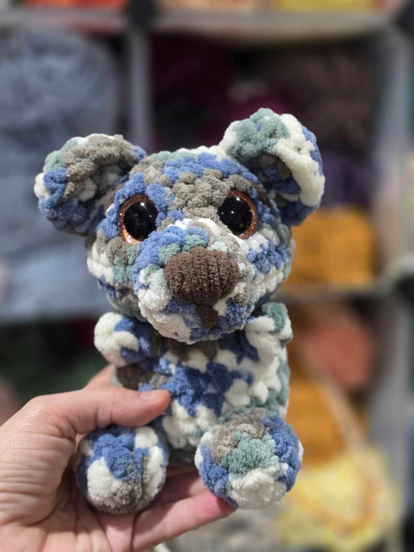 Sitting Bear, Crocheted Toy