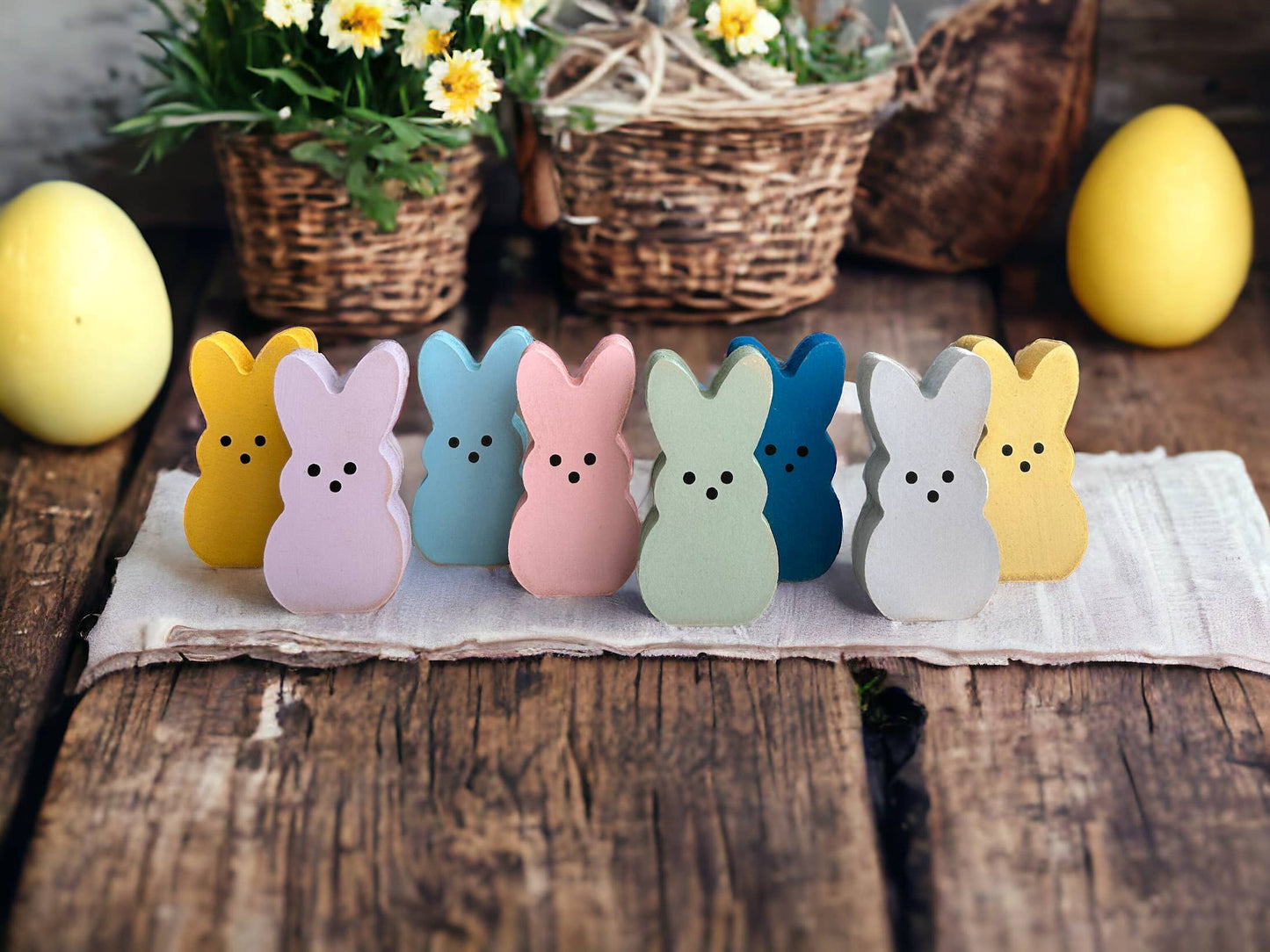 Primitive Rustic Wood Spring/Easter Peeps - SMALL 3.5"