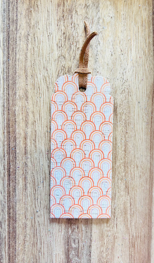 Orange boho printed bookmark