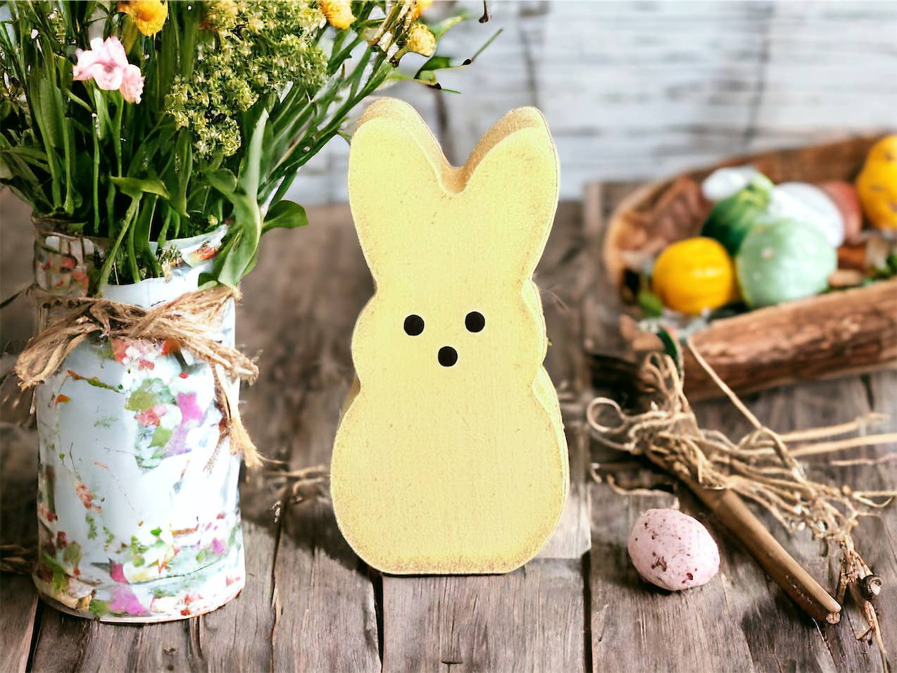 Primitive Rustic Wood Spring/Easter Peeps - SMALL 3.5"
