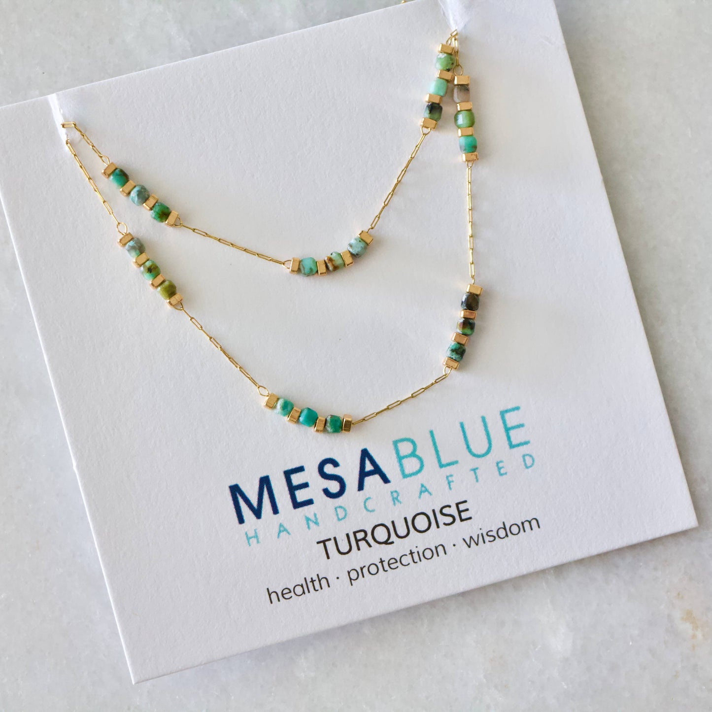 Square Stone Beaded Chain - Apatite, Amazonite, Labradorite,