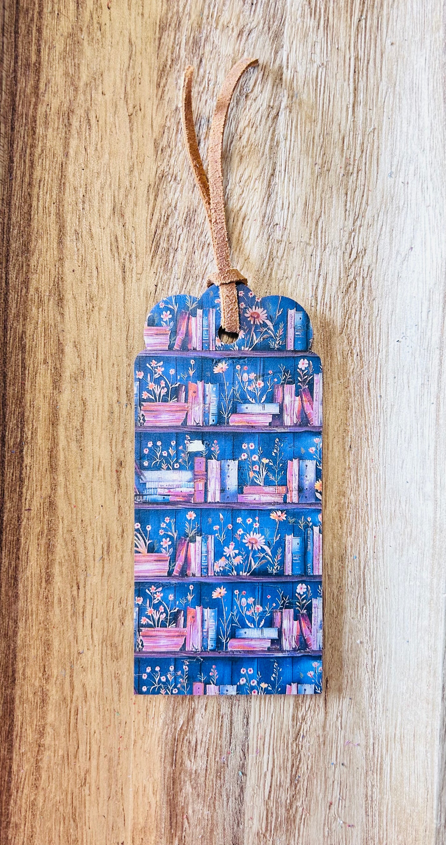Rustic colored Books on shelf bookmark