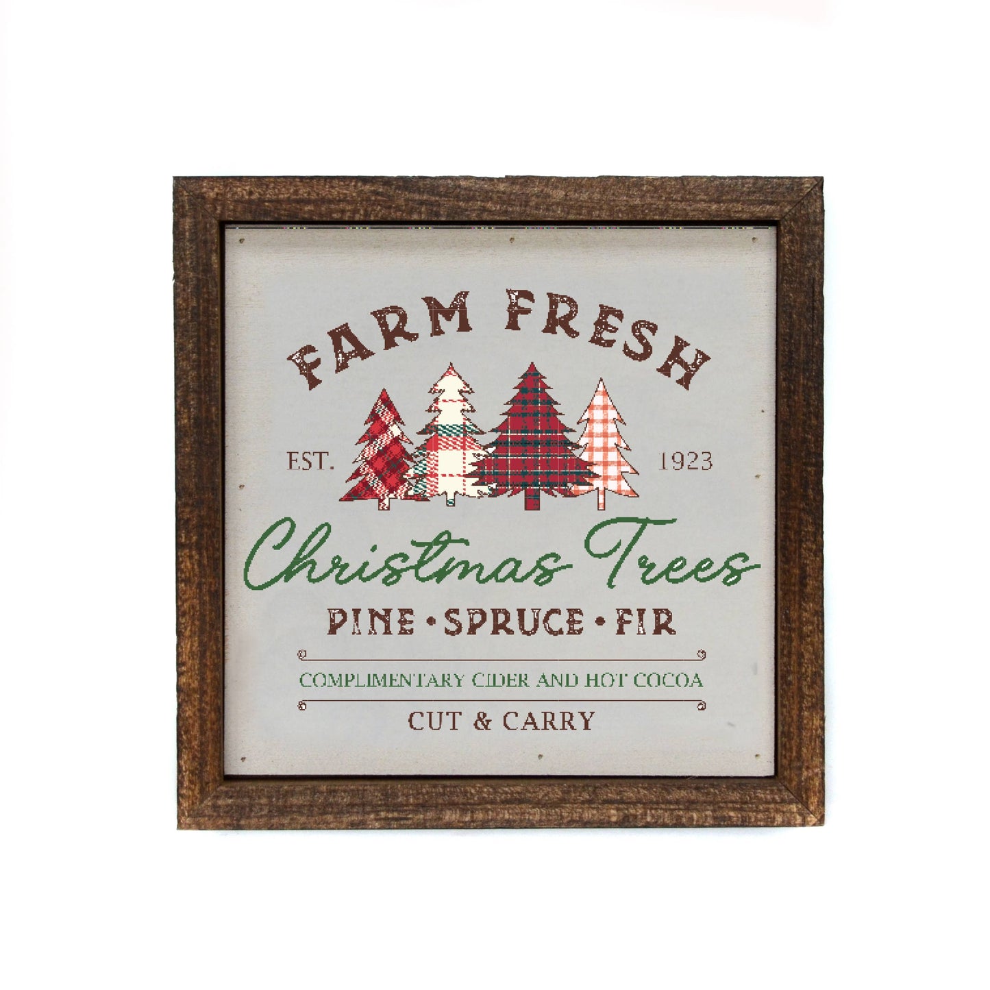 Farm Fresh Christmas Trees Rustic Christmas Decor - Wall Art