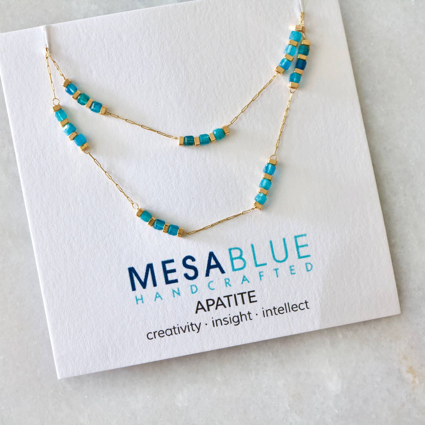 Square Stone Beaded Chain - Apatite, Amazonite, Labradorite,