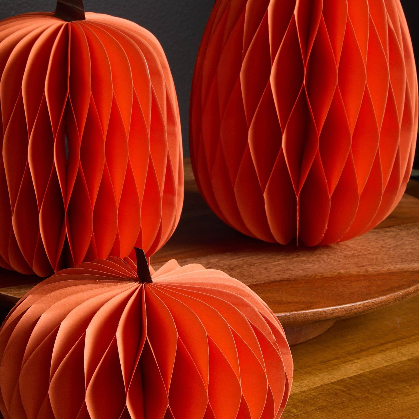 Honeycomb Pumpkin Autumn Shelf Sitter, Halloween Table, Cat