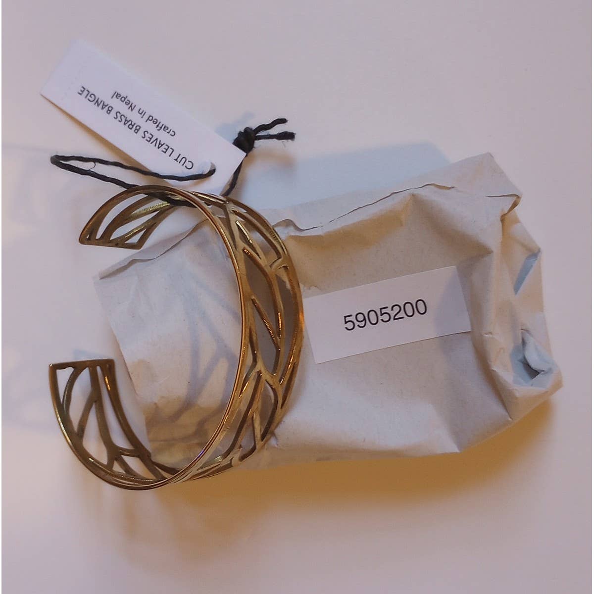 Cut Leaves Brass Bangle