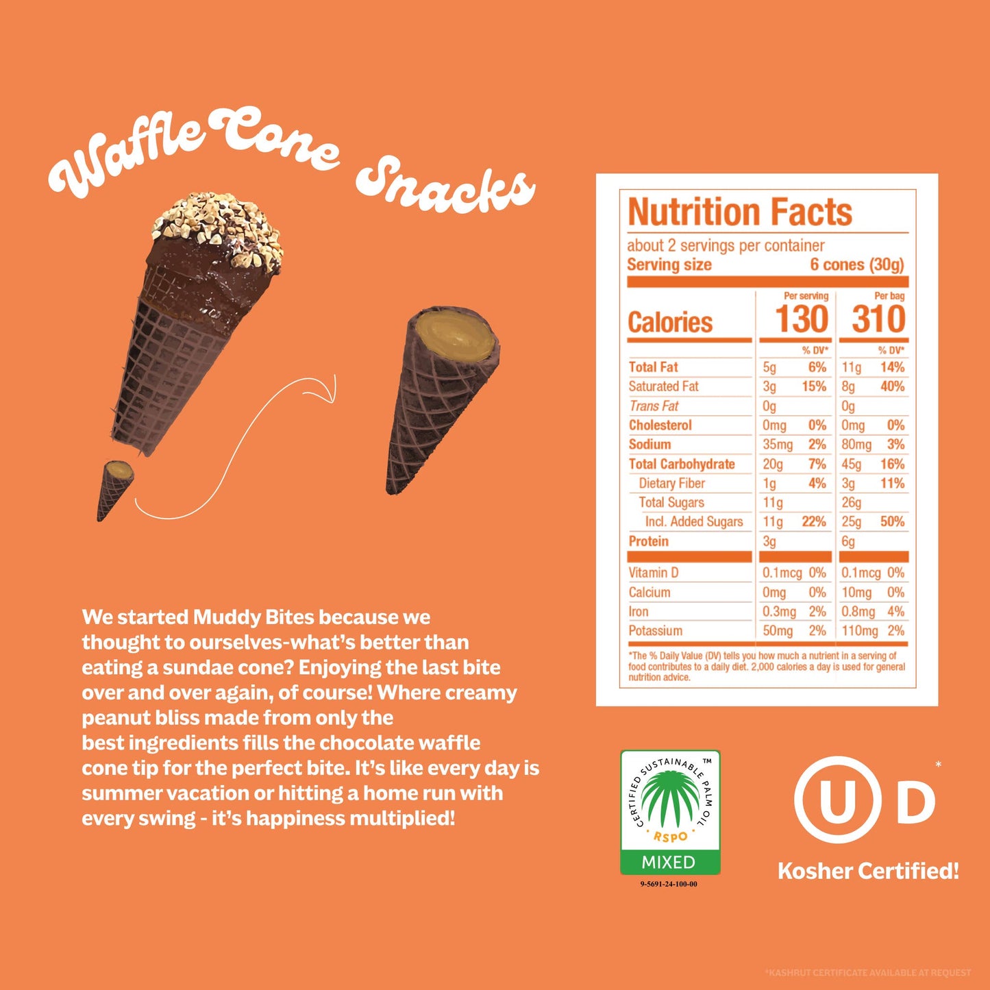 Peanut Butter Chocolate Waffle Cone Snacks