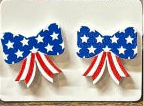 Red, White and Blue Bow Earring Studs