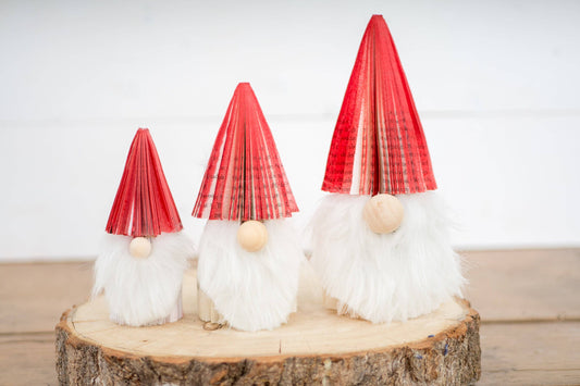 Christmas Gnome Book Decor-Bibliophile Holiday Decor