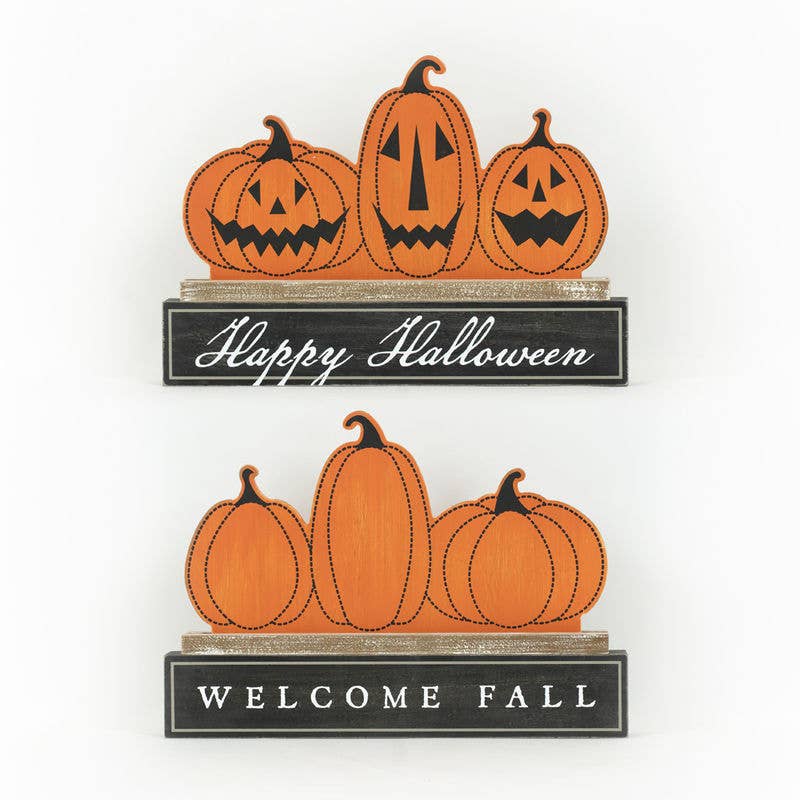 55231 - 14x9 brick w/pumpkins (HALLOWEEN / FALL) Decor