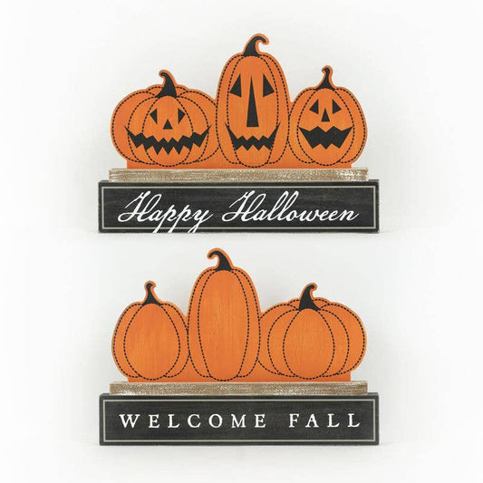 55231 - 14x9 brick w/pumpkins (HALLOWEEN / FALL) Decor