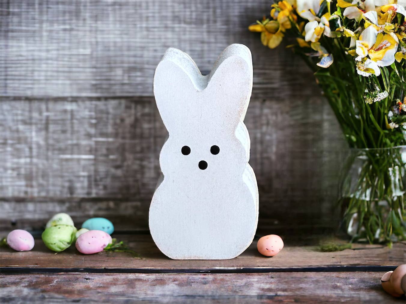 Primitive Rustic Wood Spring/Easter Peeps - SMALL 3.5"
