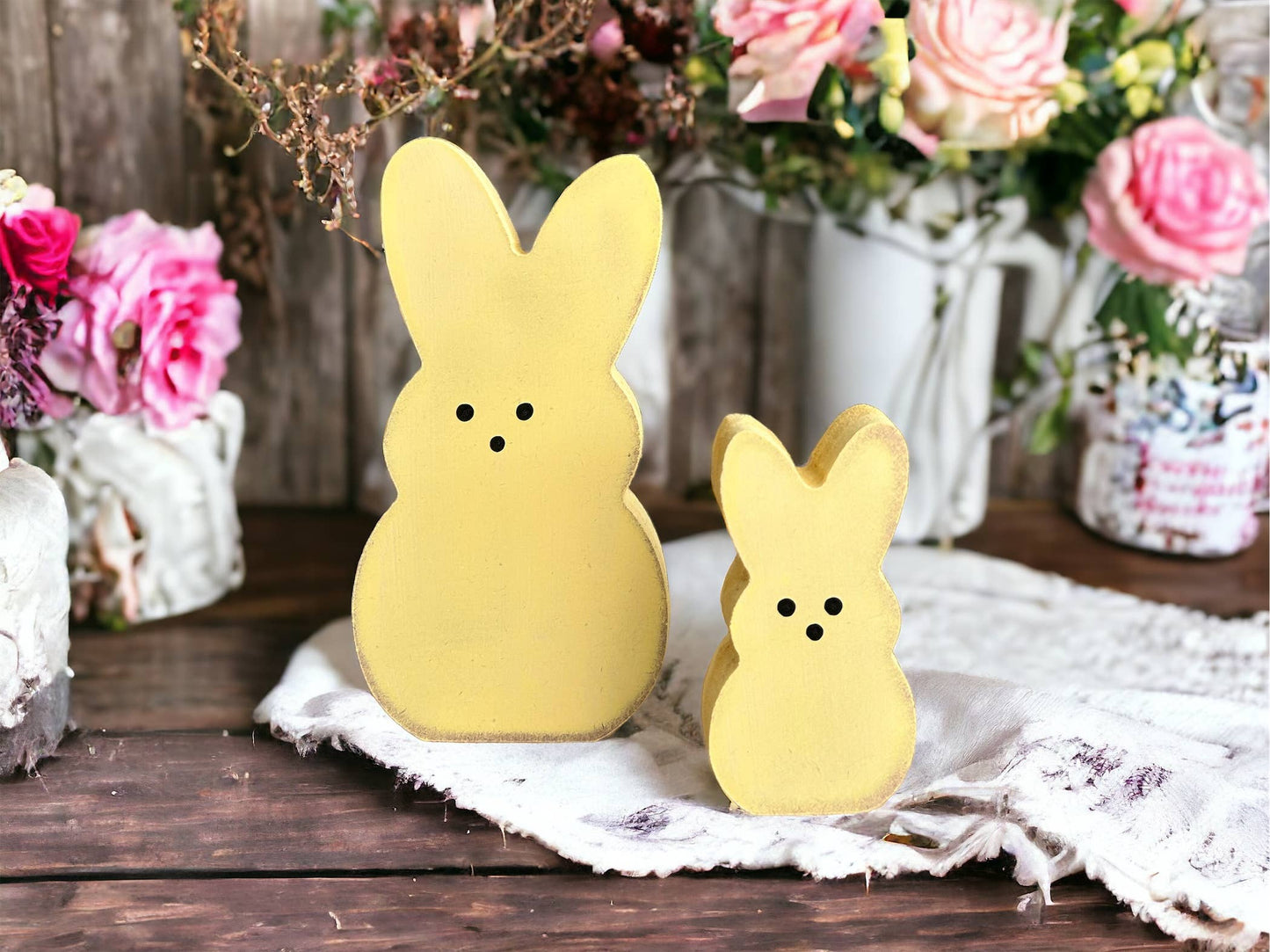 Primitive Rustic Wood Spring/Easter Peeps - SMALL 3.5"