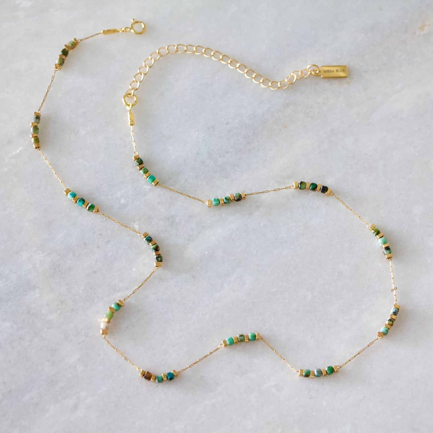 Square Stone Beaded Chain - Apatite, Amazonite, Labradorite,