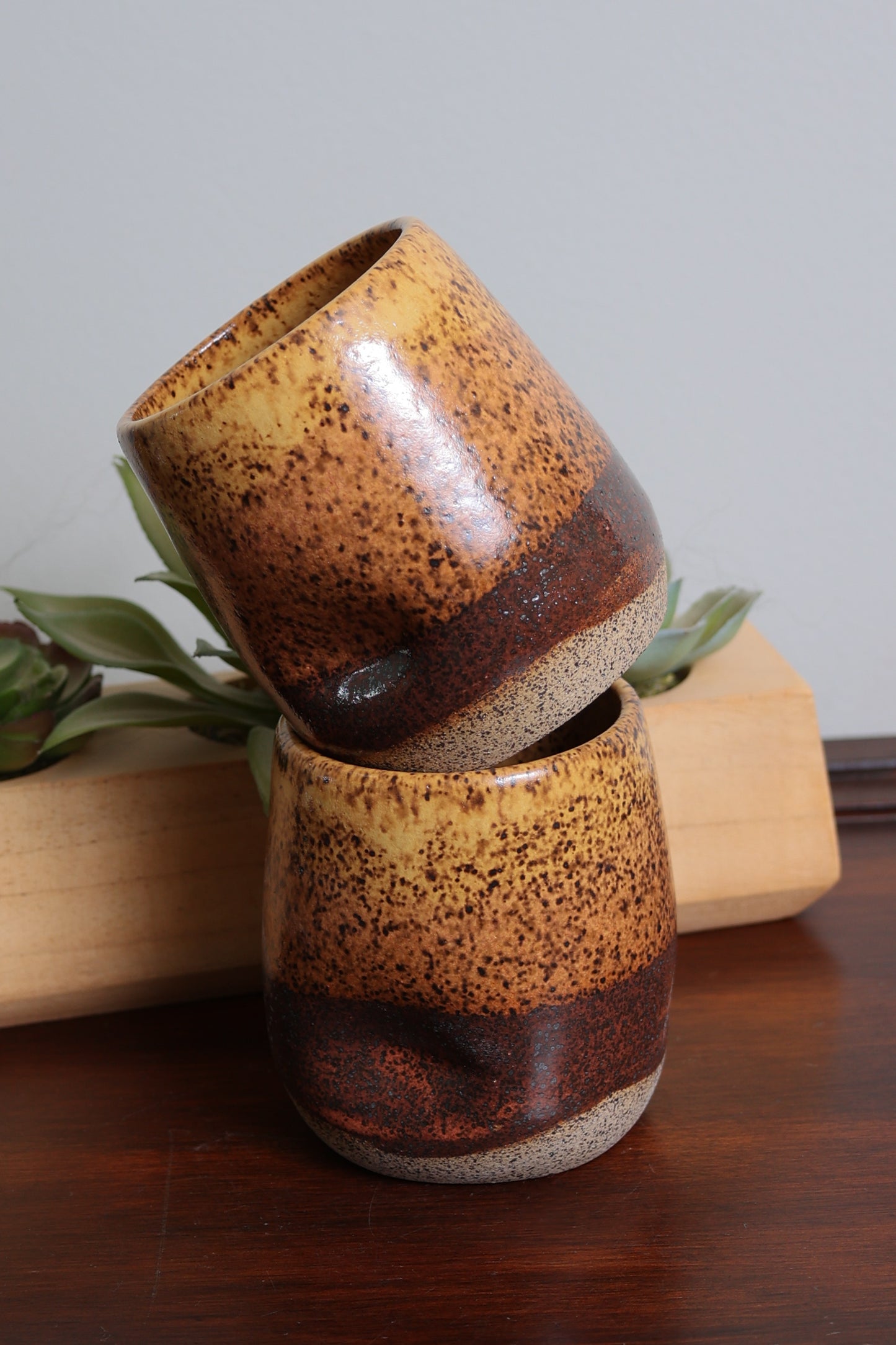 Sawdust and Clay Thumbprint tumblers