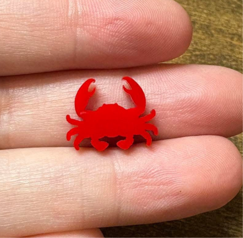 Red Crab Stud Earrings