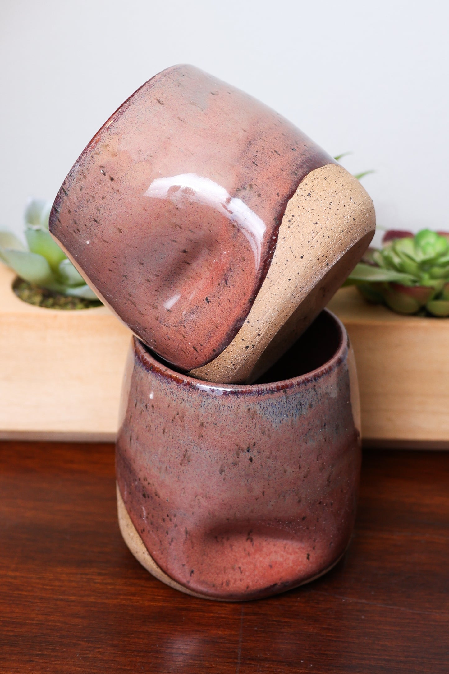 Sawdust and Clay Thumbprint tumblers