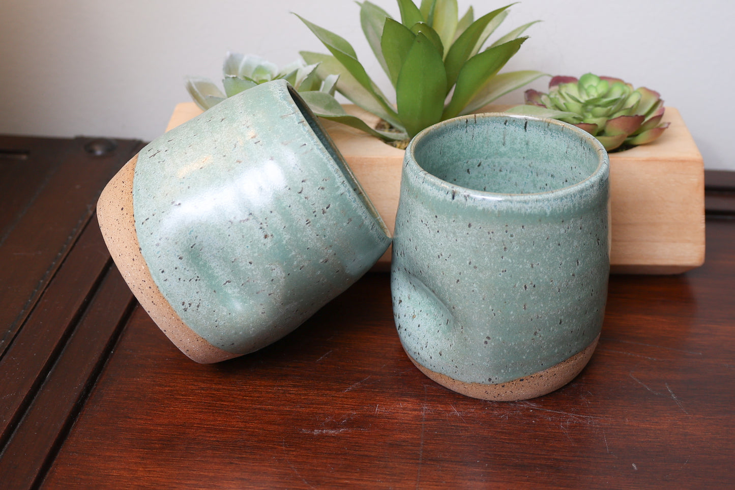 Sawdust and Clay Thumbprint tumblers