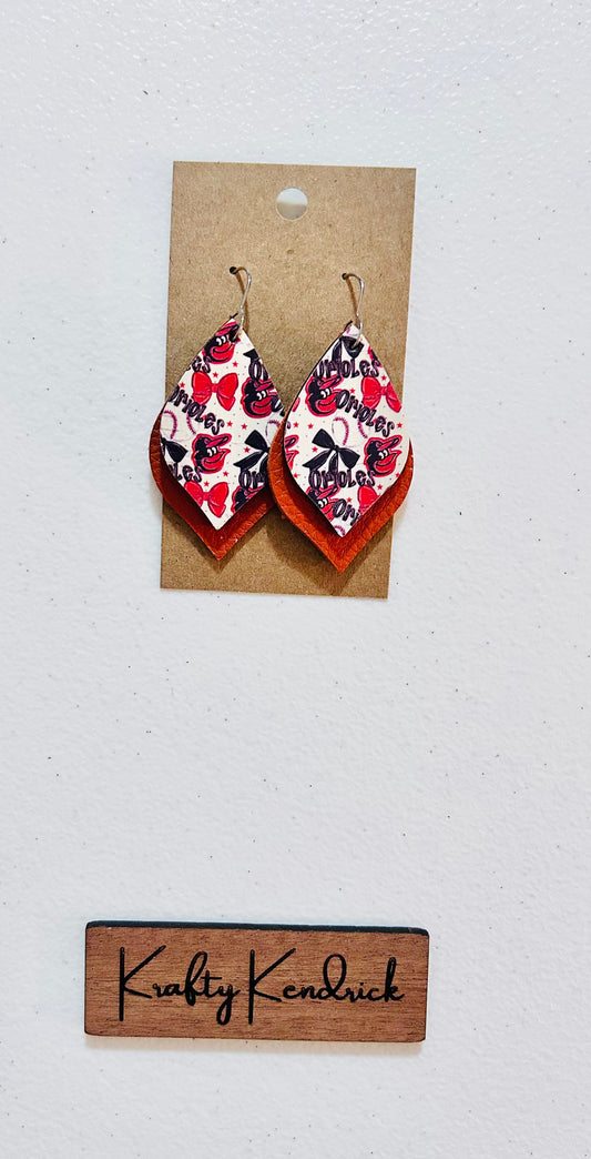 Layered Orioles Dangle Earring