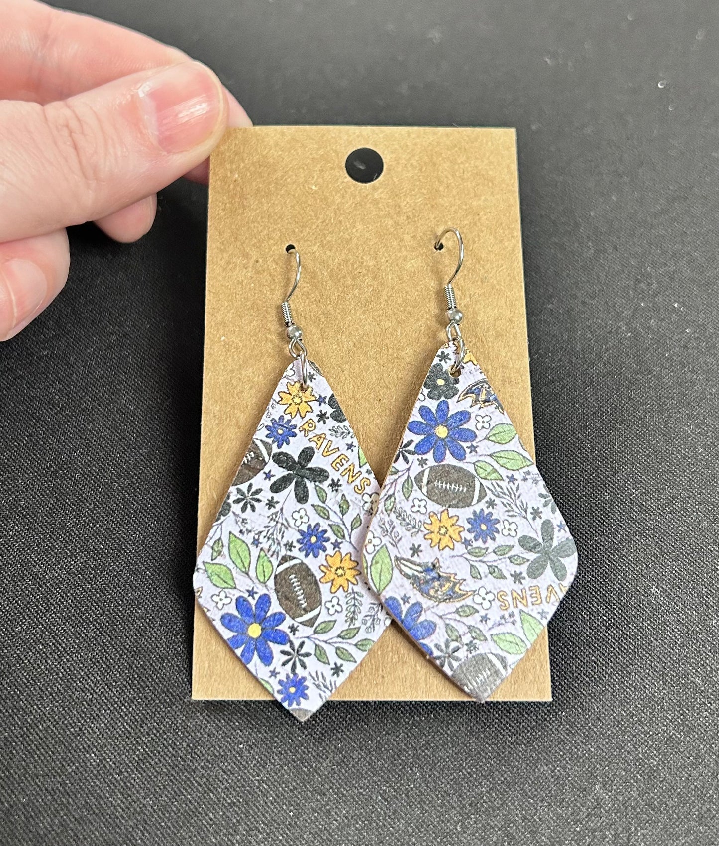Purple Ravens Dangle earrings