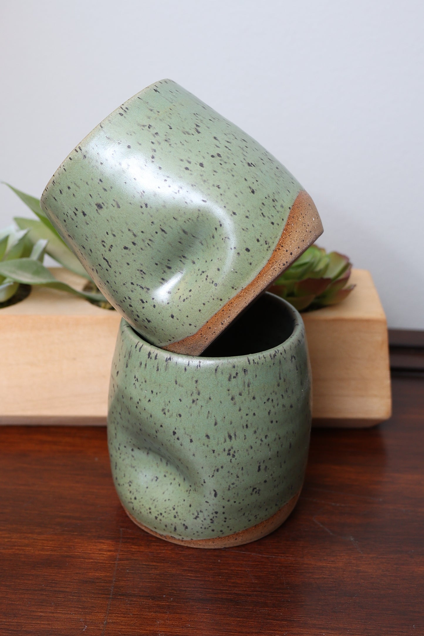 Sawdust and Clay Thumbprint tumblers