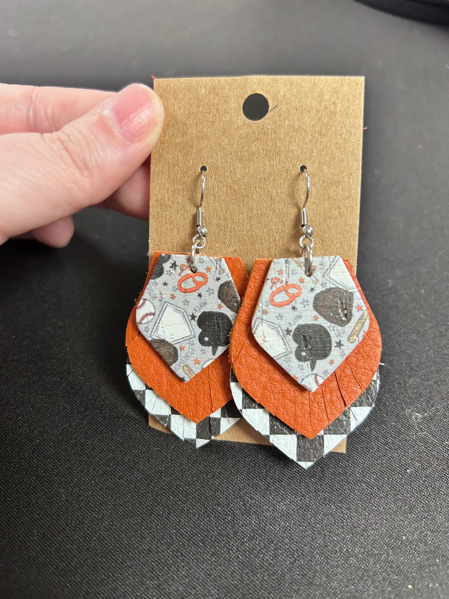 Orioles dangle Fringe earrings