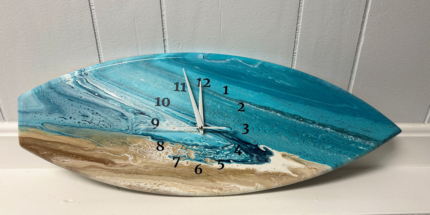 Surf board clock