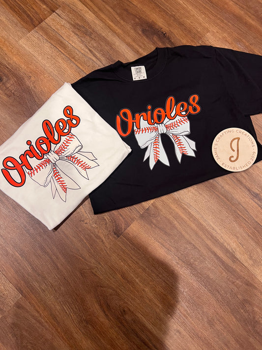 Orioles baseball bow
