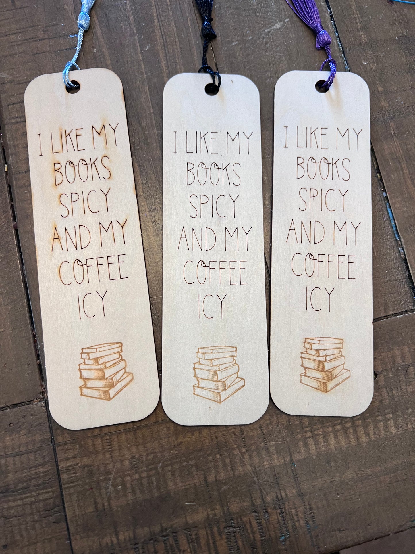 I like my books spicy and my coffee icy bookmark