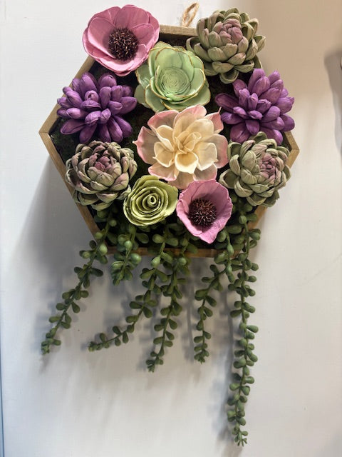 Wood Flower Hanging Decor