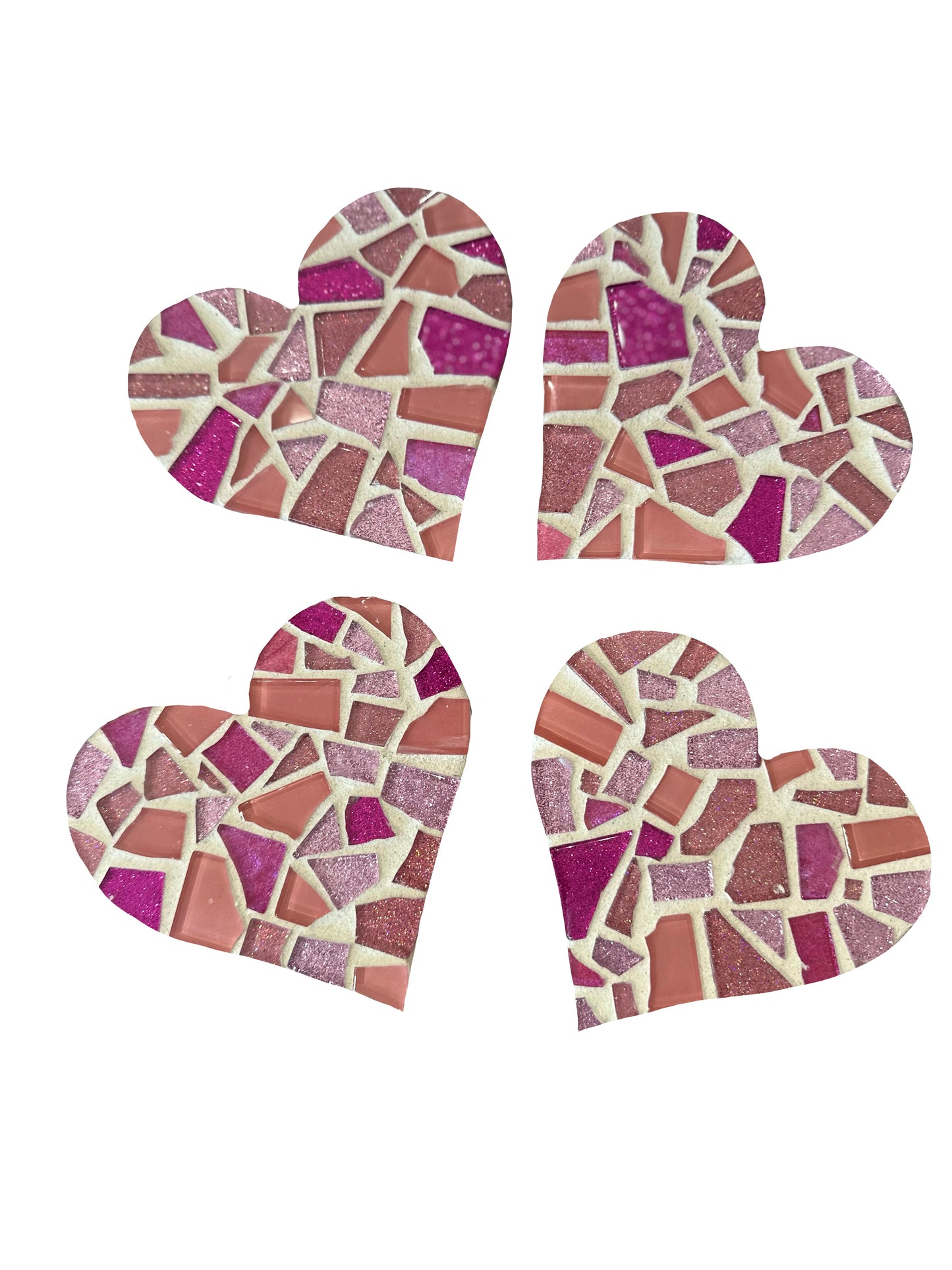 Heart Shaped Mosaic Coasters