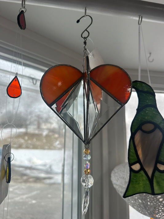 Stained Glass Orange Wind Spinner