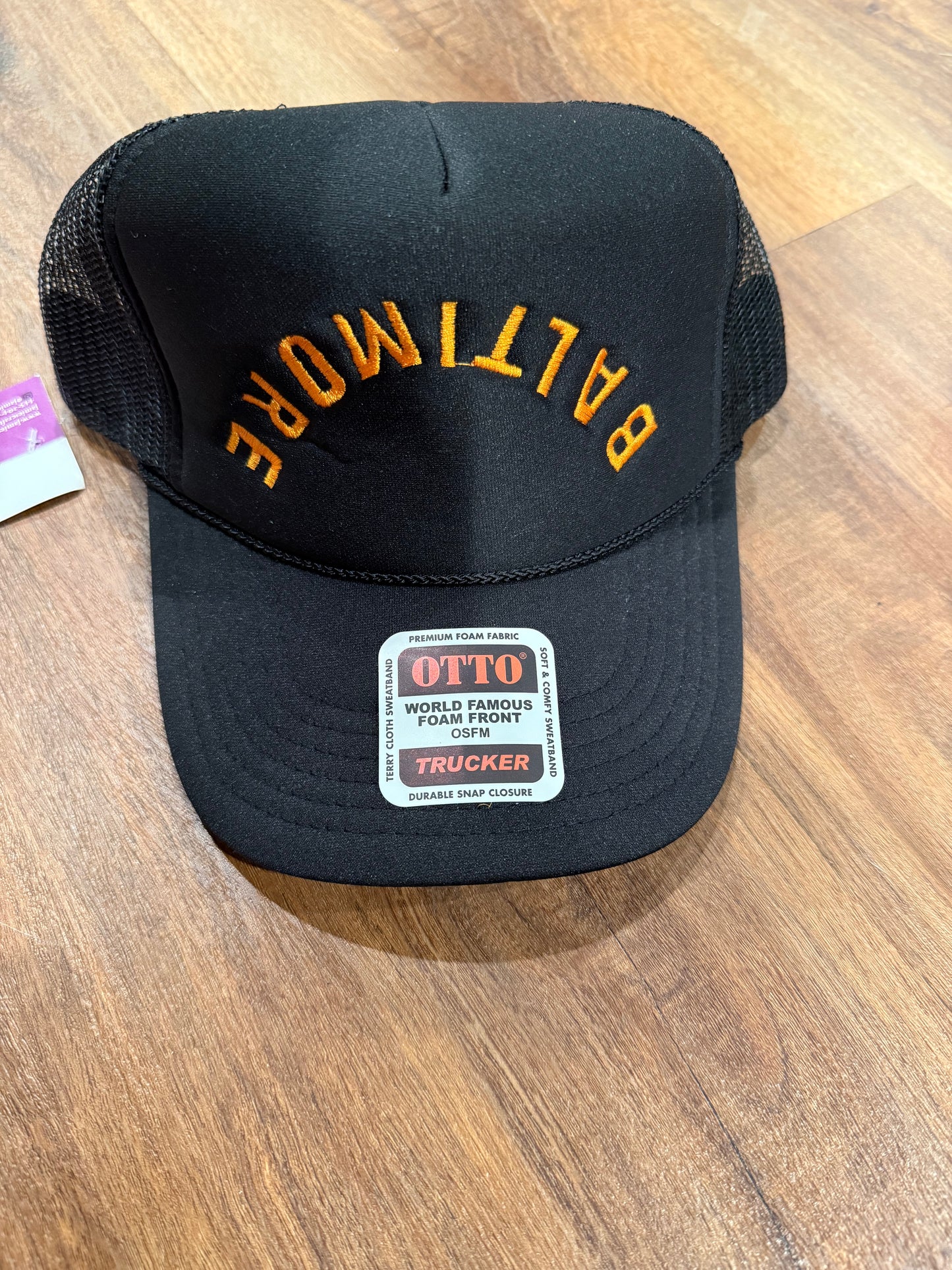Baltimore upside down trucker hat