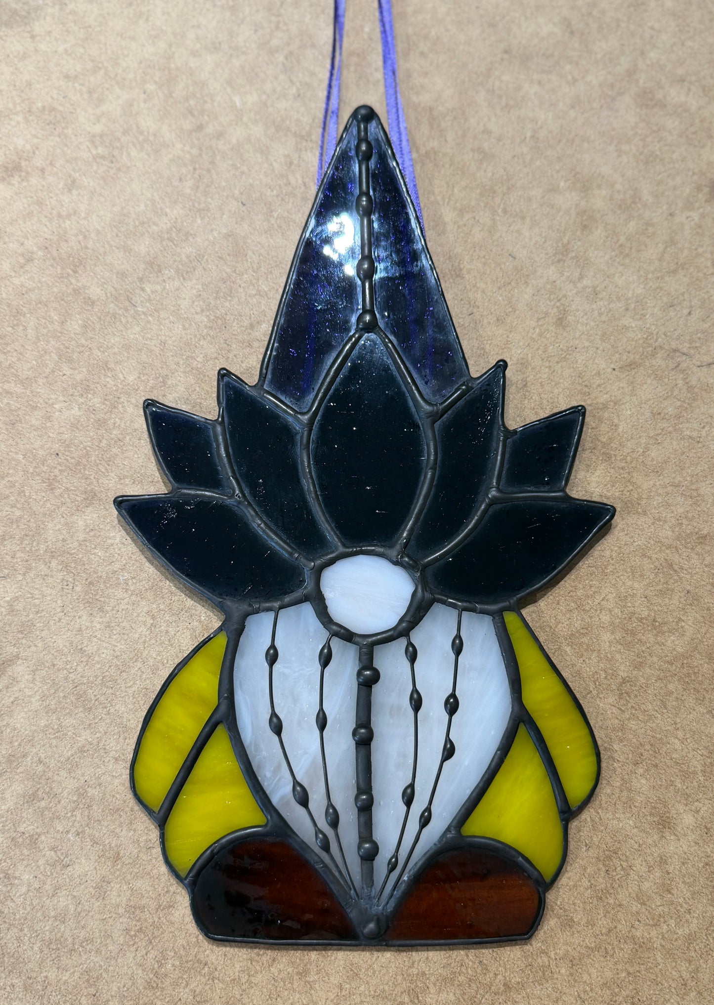 Purple hat gnome stained glass